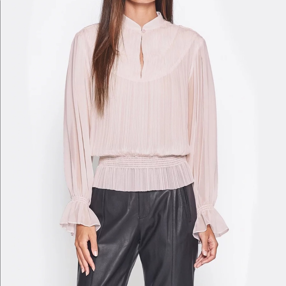 Joie Chiffon Mumbi Pleated Top in Quartz Small NWT